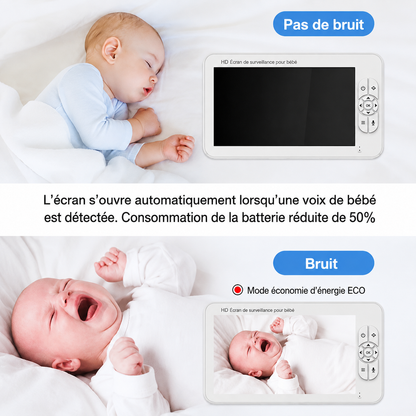 Moniteur Bébé Vidéo HD 5,0" avec Vision Nocturne & Capteur de Température