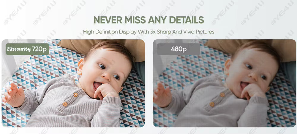 Moniteur Bébé Vidéo HD 5,0" avec Vision Nocturne & Capteur de Température