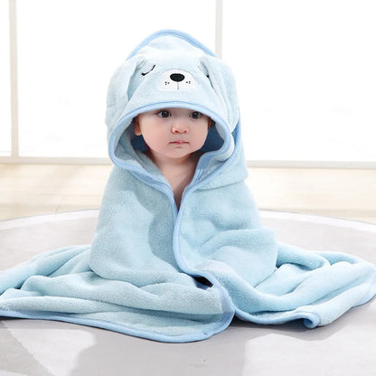 Cape de Bain Bébé à Capuche Animal – Serviette Douce, Sortie de Bain & Peignoir (0-3 Ans)