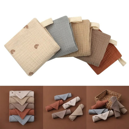 Lot de 5 Débarbouillettes Bébé en Gaze de Coton – Lingettes Douces & Serviettes Visage