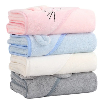 Cape de Bain Bébé à Capuche Animal – Serviette Douce, Sortie de Bain & Peignoir (0-3 Ans)