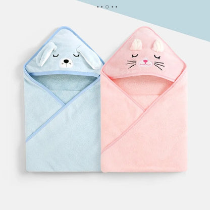 Cape de Bain Bébé à Capuche Animal – Serviette Douce, Sortie de Bain & Peignoir (0-3 Ans)