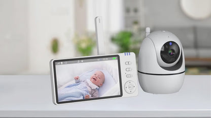 Moniteur Bébé Vidéo HD 5,0" avec Vision Nocturne & Capteur de Température
