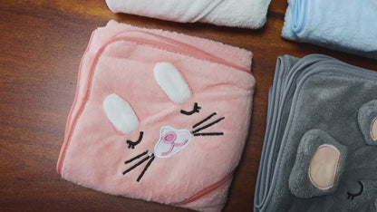 Cape de Bain Bébé à Capuche Animal – Serviette Douce, Sortie de Bain & Peignoir (0-3 Ans)